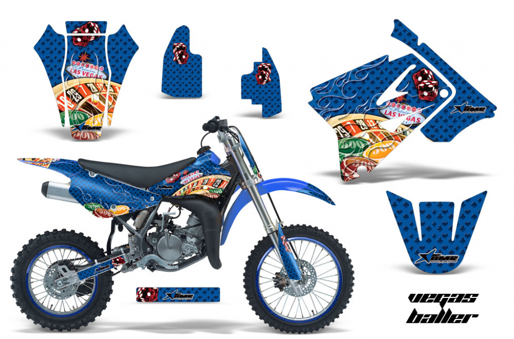 Vegas Baller Blau mit Nummernfeldern für Suzuki RM 85 2001-2023