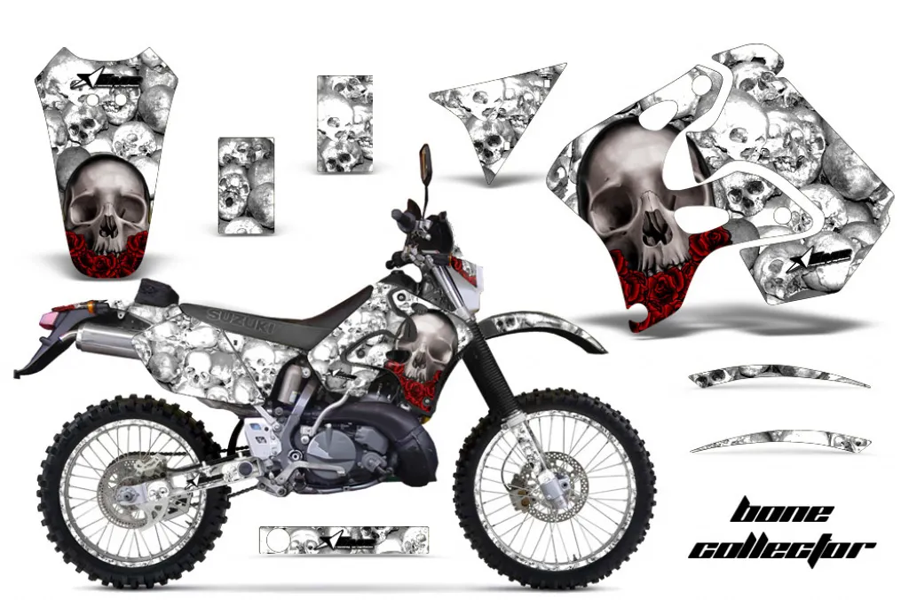 Bone Collector Weiß mit Nummernfeldern für Suzuki RMX 250S 1996-1998