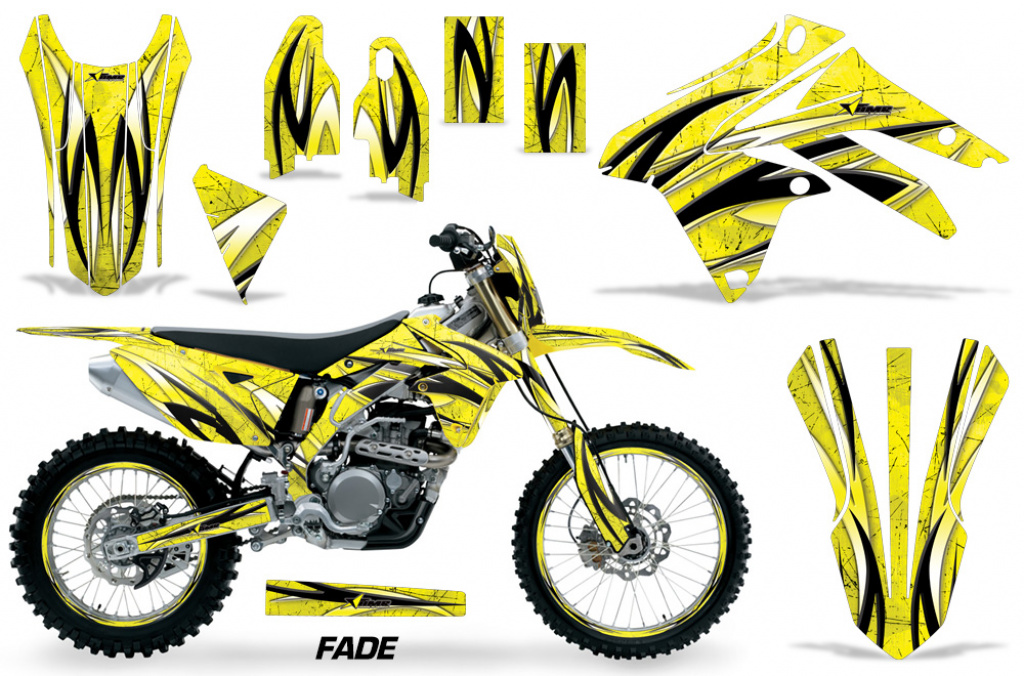 Fade Gelb mit Nummernfeldern für Suzuki RMX 450Z 2009-2017
