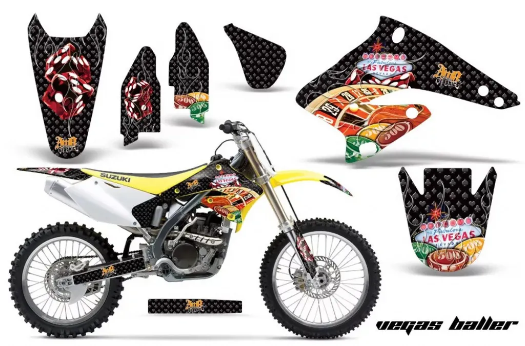Vegas Baller Schwarz ohne Nummernfeldern für Suzuki RMZ 250 2004-2006