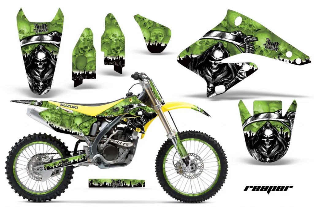 Reaper Grün mit Nummernfeldern für Suzuki RMZ 250 2004-2006
