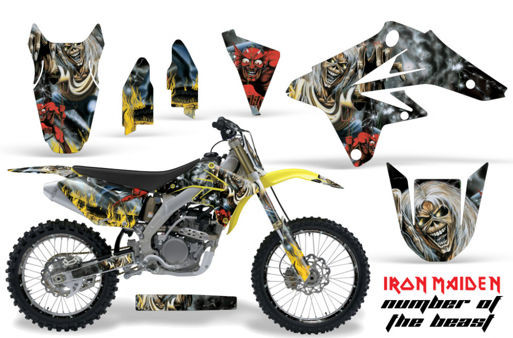Iron Maiden - Number of the beast mit Nummernfeldern für Suzuki RMZ 250 2007-2009