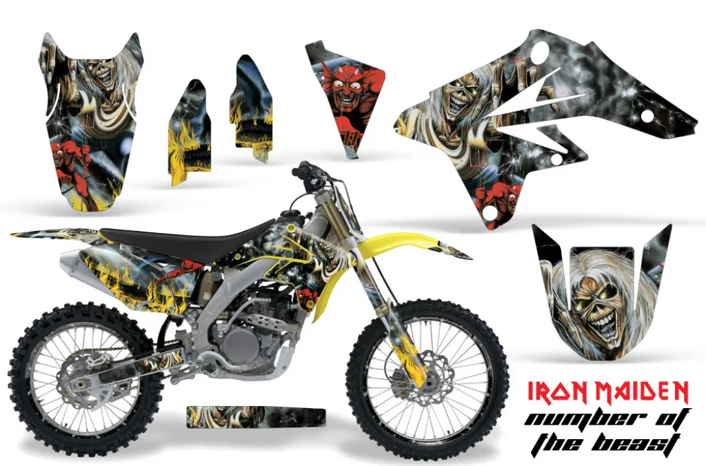 Iron Maiden - Number of the beast mit Nummernfeldern für Suzuki RMZ 250 2007-2009