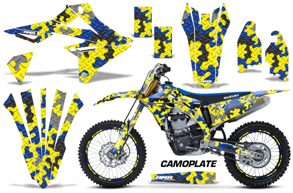 Camoplate Gelb mit Nummernfeldern für Suzuki RMZ 450 2018-2025