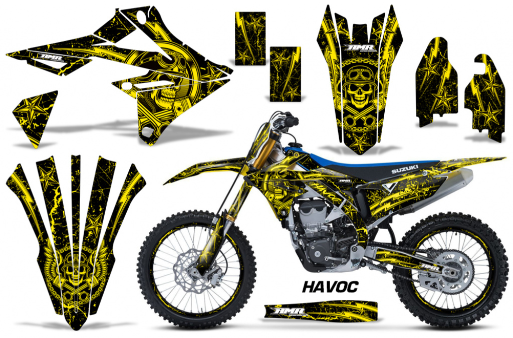 Havoc Gelb mit Nummernfeldern für Suzuki RMZ 450 2018-2025