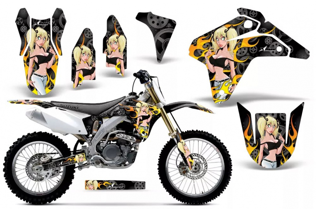 Motorhead Mandy Schwarz ohne Nummernfeldern für Suzuki RMZ 450 2005-2006