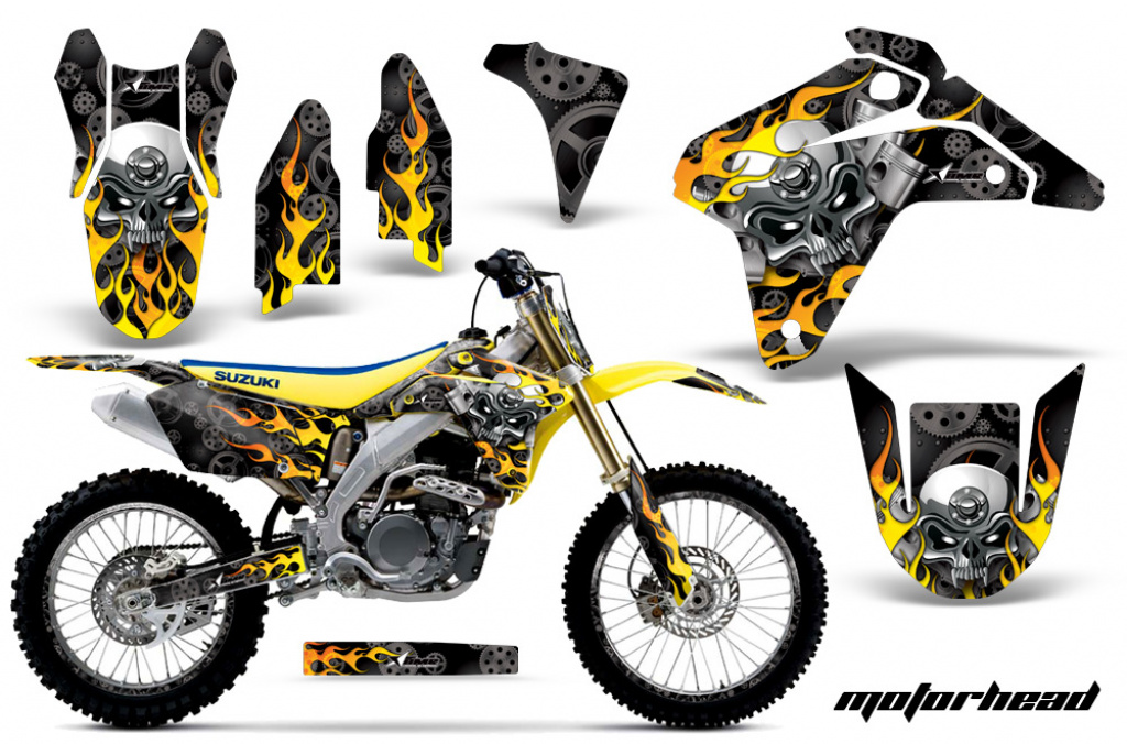 Motorhead Schwarz mit Nummernfeldern für Suzuki RMZ 450 2005-2006