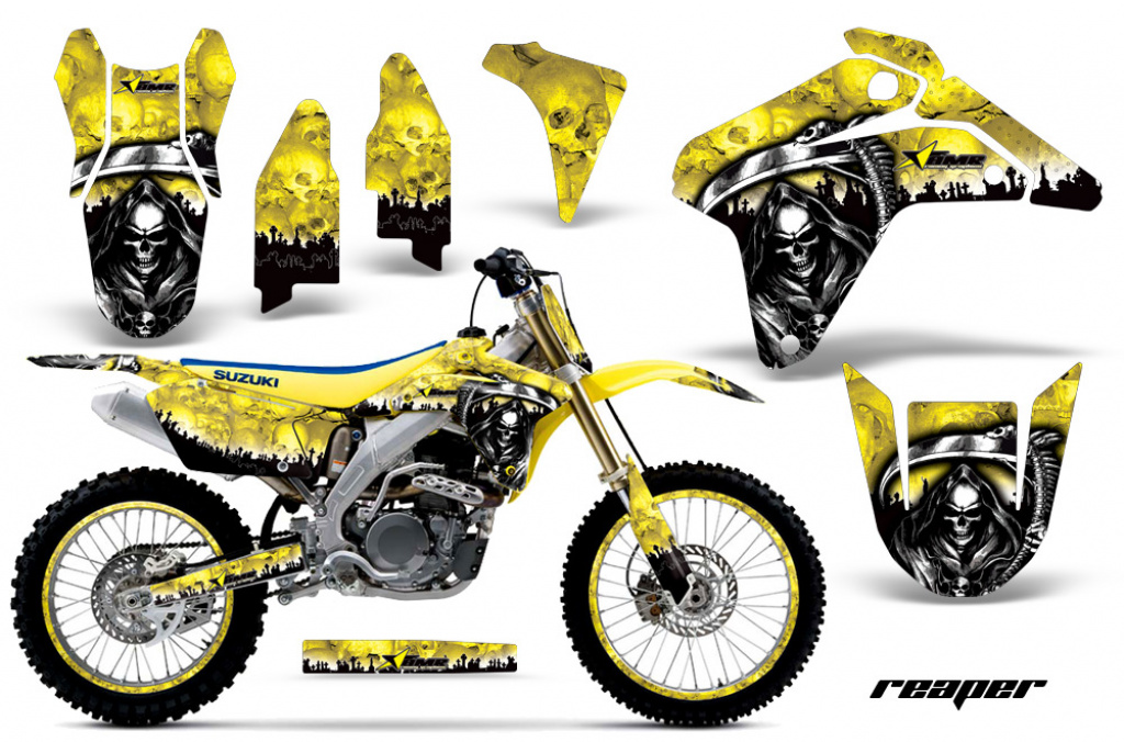 Reaper Gelb mit Nummernfeldern für Suzuki RMZ 450 2005-2006