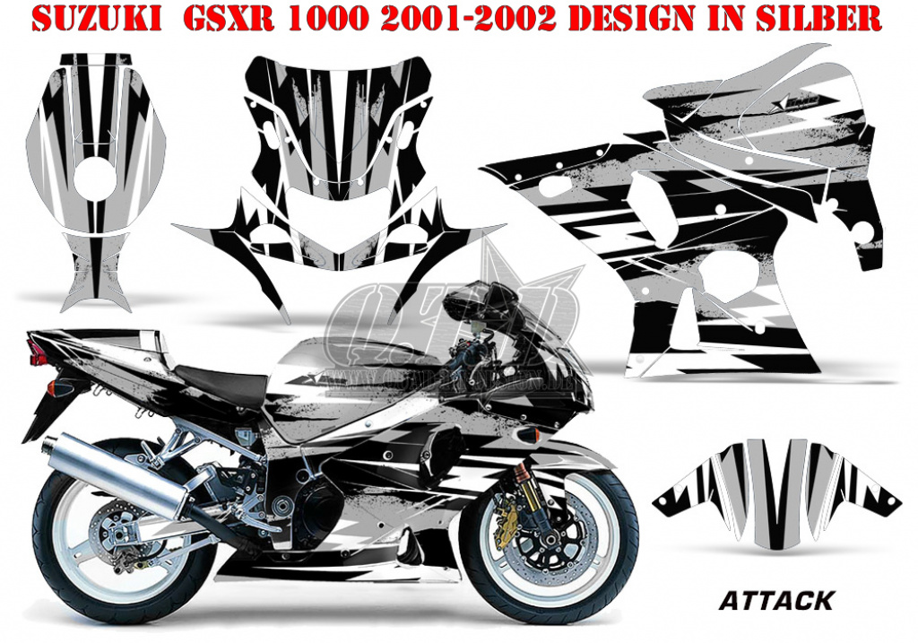 Attack Silver for Suzuki GSX R 1000 2001-2002