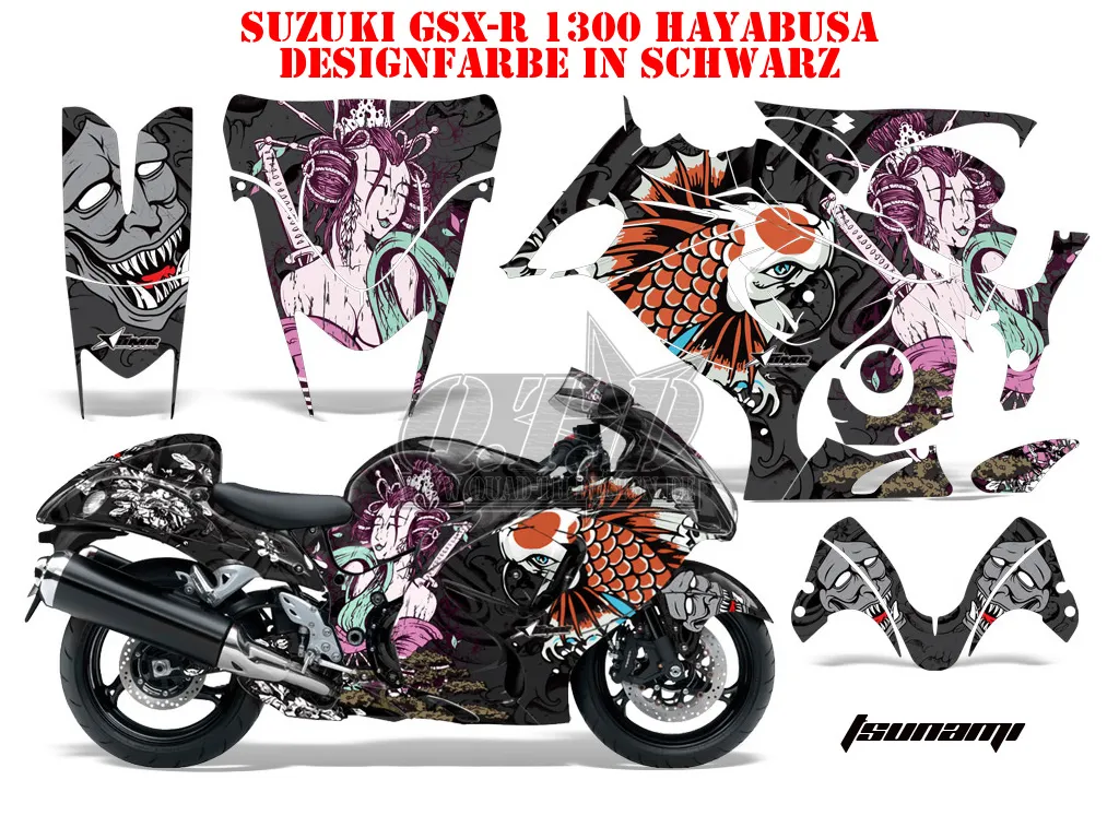 Tsunami Schwarz für Suzuki GSX R 1300 Hayabusa 2008-2018