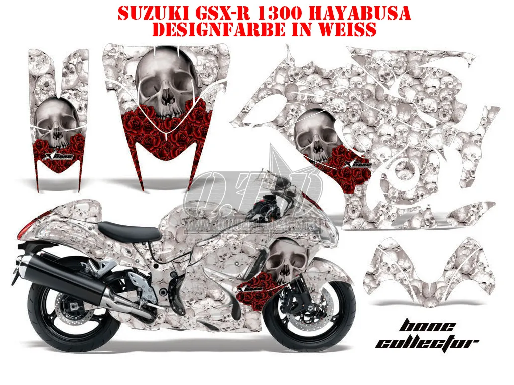 Bone Collector Weiß für Suzuki GSX R 1300 Hayabusa 2008-2018