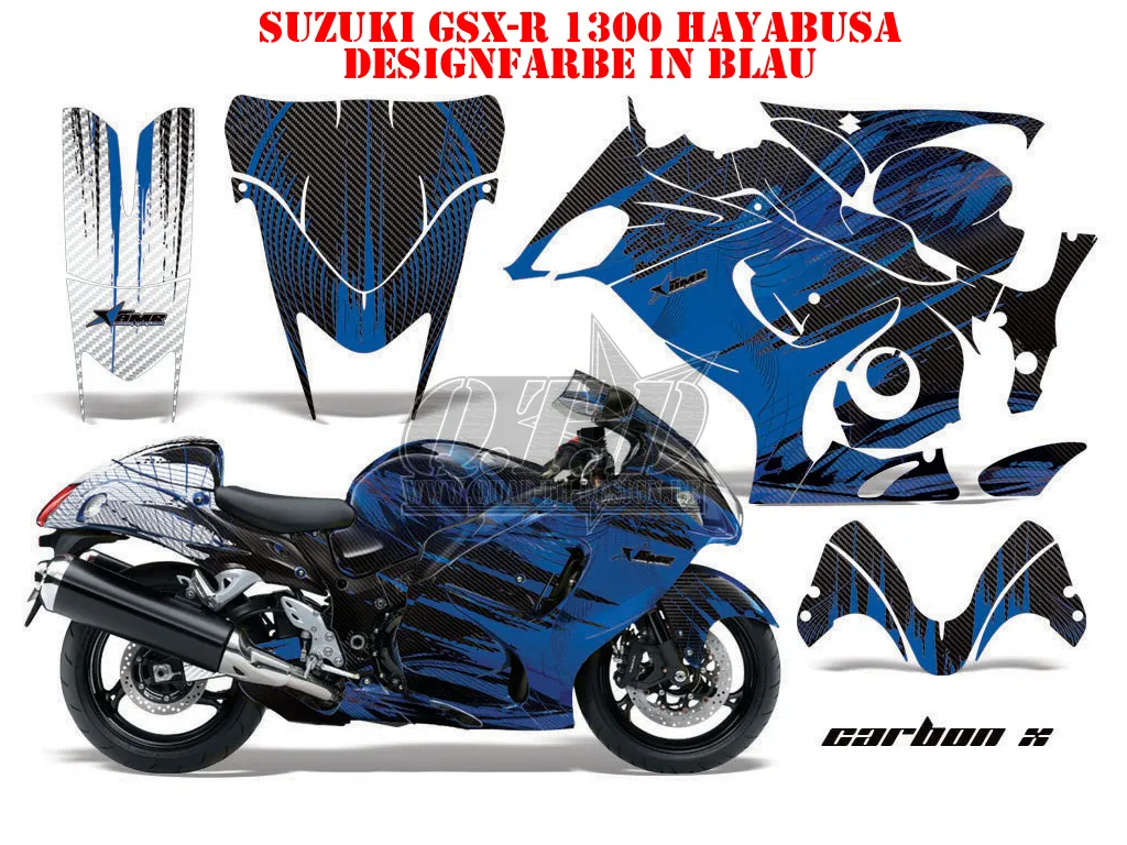 Carbon-X Blau Suzuki GSX R 1300 Hayabusa 2008-2018