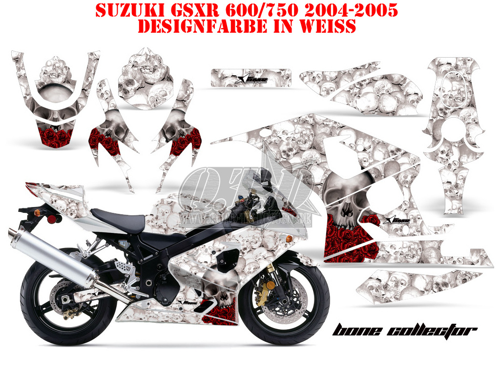Bone Collector White for Suzuki GSXR 600/750 2004-2005