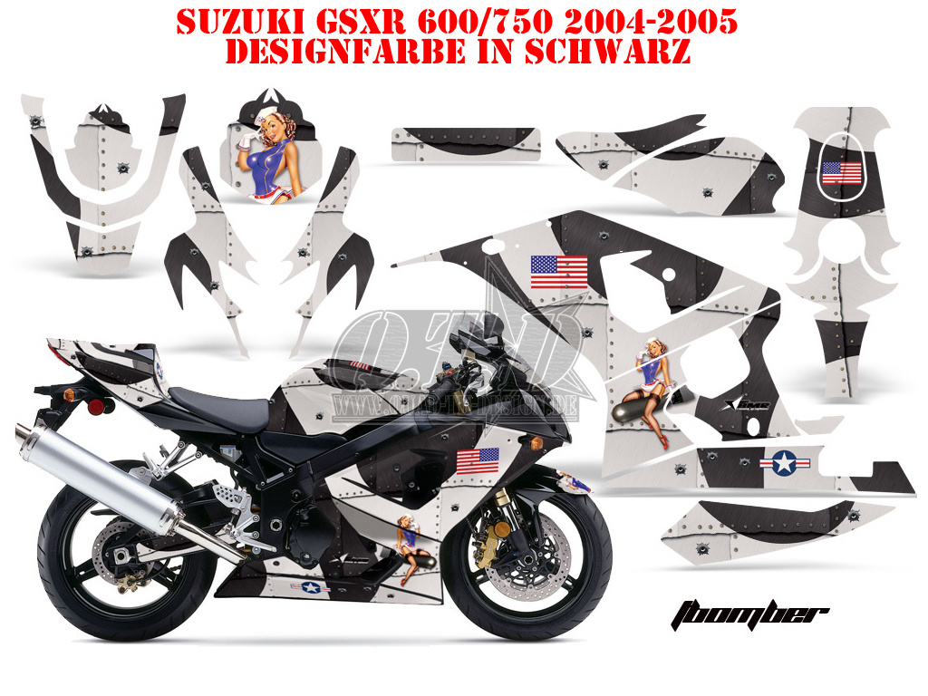 T-Bomber Black for Suzuki GSXR 600/750 2004-2005