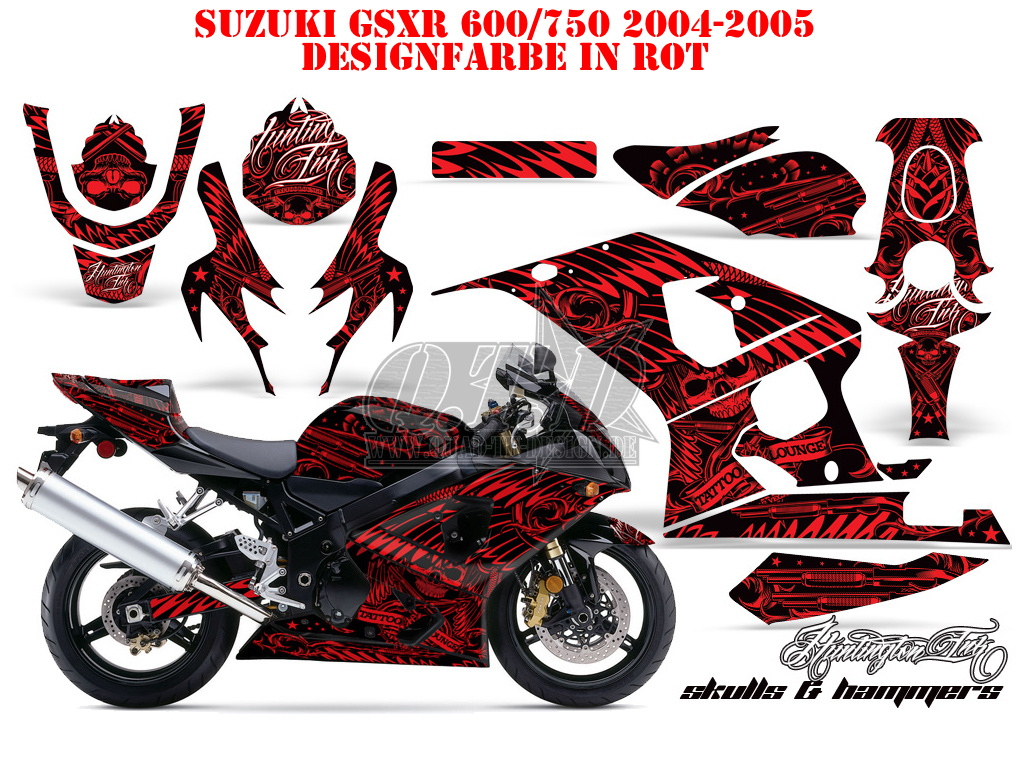 Skulls N Hammers Red for Suzuki GSXR 600/750 2004-2005
