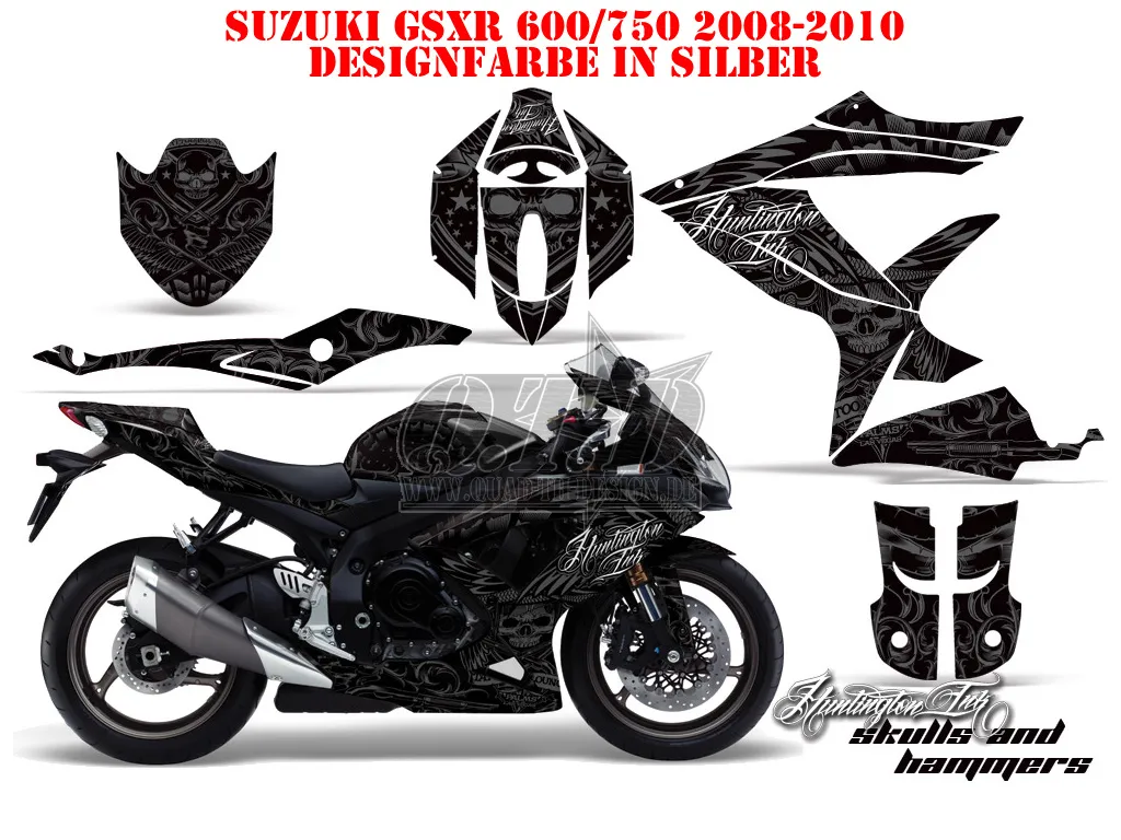 Skulls N Hammers Silber für Suzuki GSXR 600/750 2008-2010