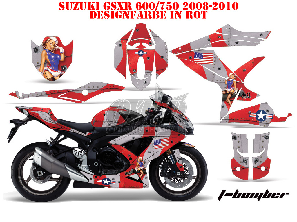 T-Bomber Red for Suzuki GSXR 600/750 2008-2010