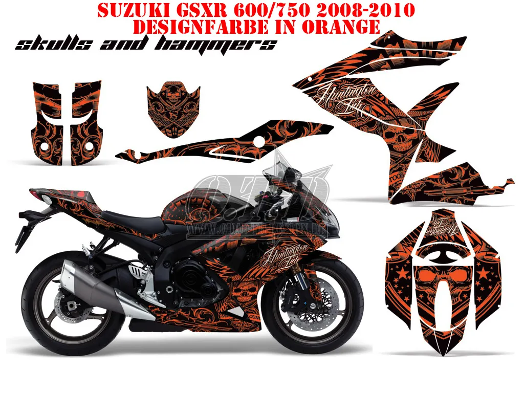 Skulls N Hammers Orange für Suzuki GSXR 600/750 2008-2010