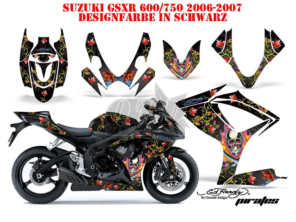 Ed-Hardy - Pirates Schwarz Suzuki GSXR 600/750 2006-2007