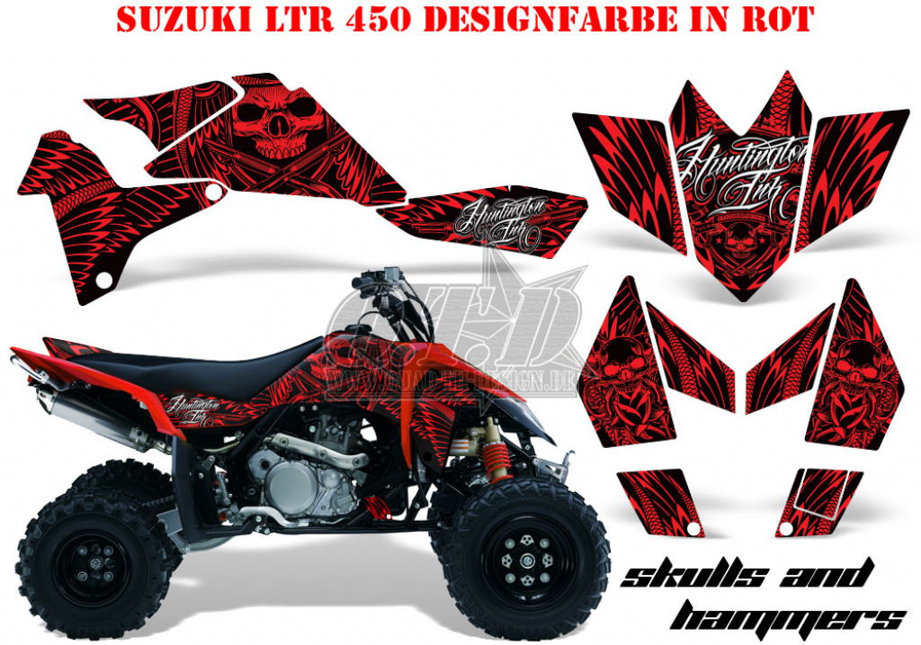 Skulls N Hammers Rot für Suzuki LTR 450