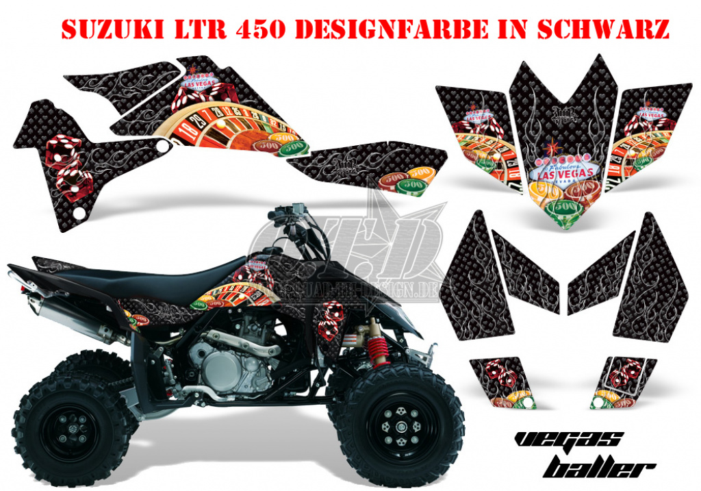 Vegas Baller Schwarz für Suzuki LTR 450