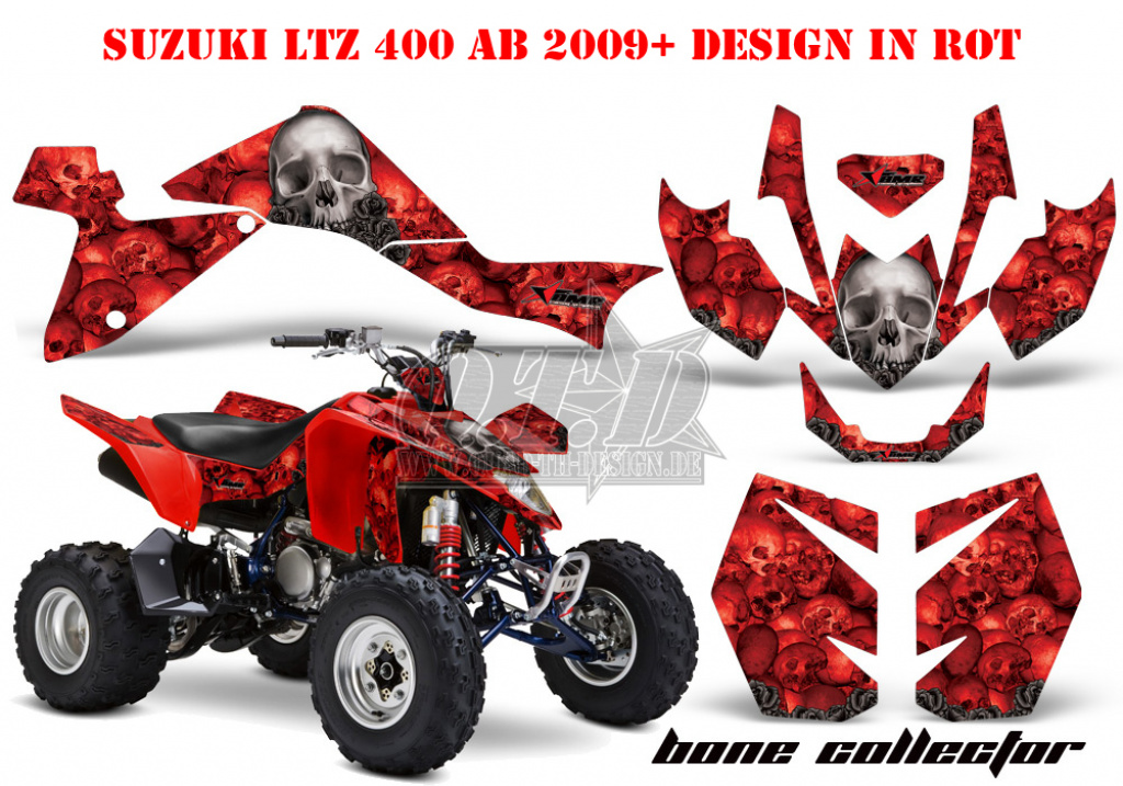 Bone Collector Rot für Suzuki LTZ 400 2009+