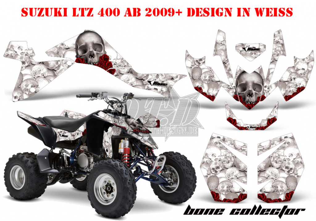 Bone Collector Weiß für Suzuki LTZ 400 2009+