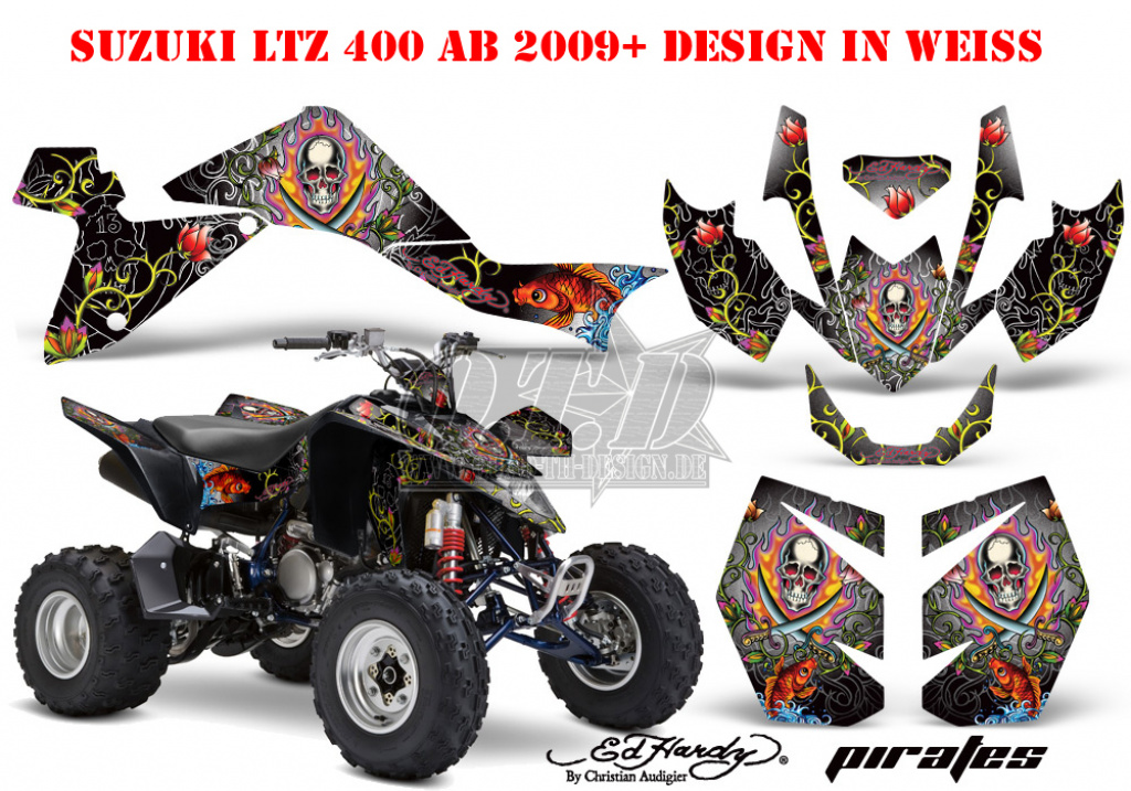 Ed-Hardy - Pirates Weiß für Suzuki LTZ 400 2009+