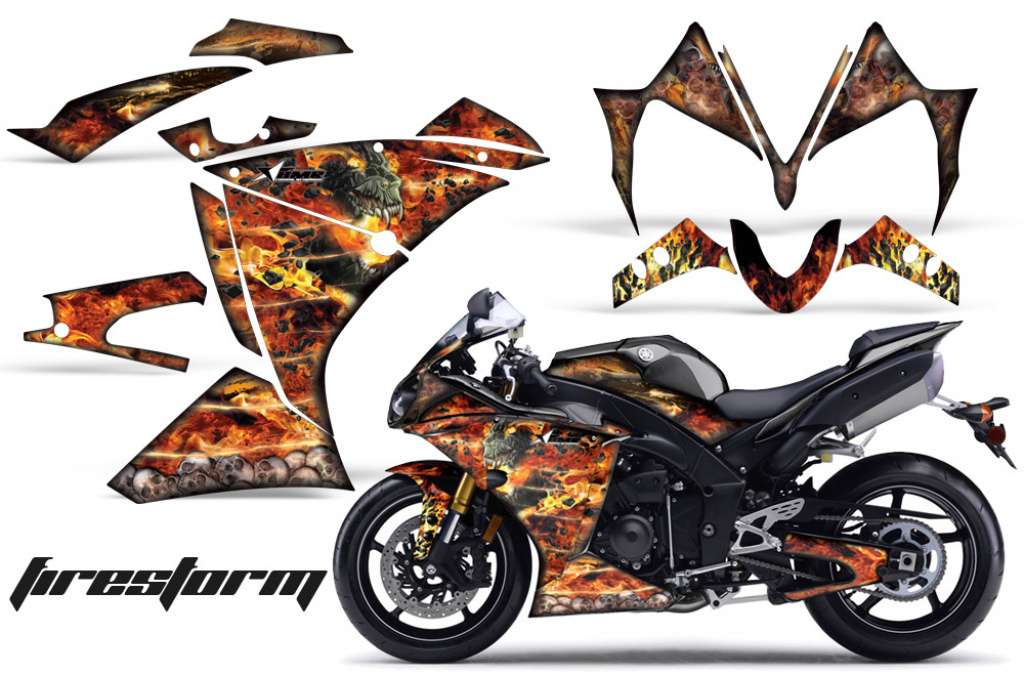 Firestorm Schwarz für Yamaha YZF R1 2009-2014
