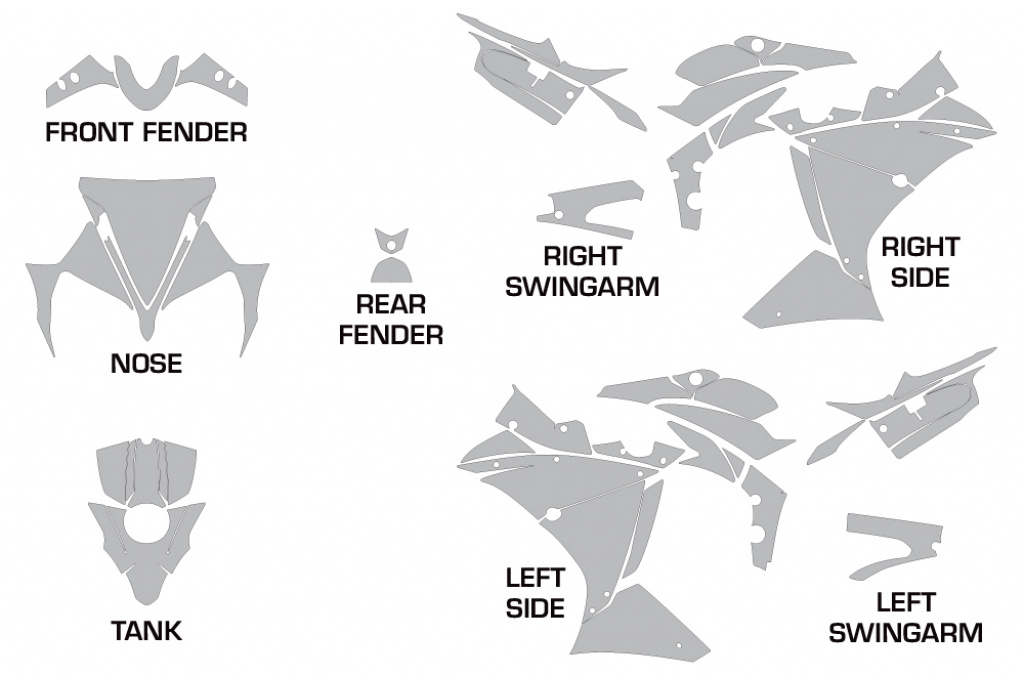 Schnittmuster für Yamaha YZF R1 2009-2014