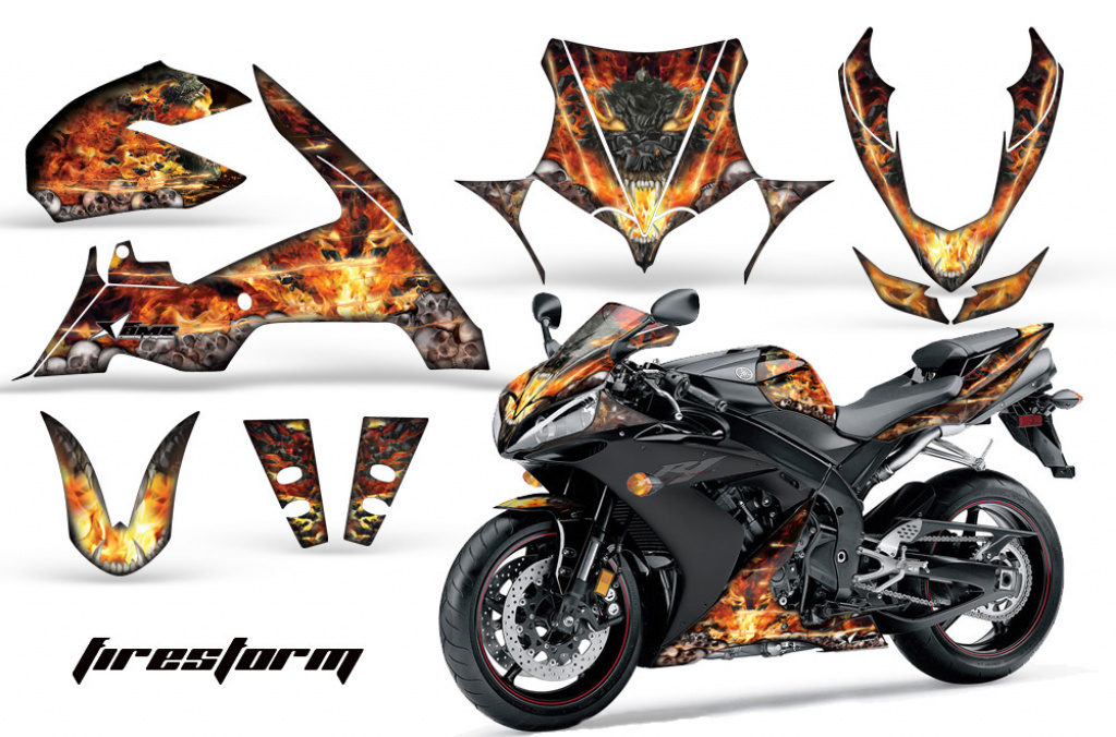 Firestorm Schwarz für Yamaha YZF R1 2004-2006