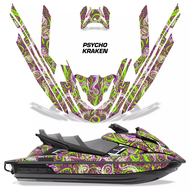 Psycho Kraken Background = Purple, Design color = Green for Yamaha FX Cruiser SVHO 2012-2018