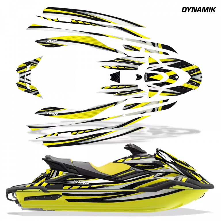 Dynamik Hintergrund = Schwarz, Designfarbe = Gelb für Yamaha FX Cruiser SVHO 2019-2021