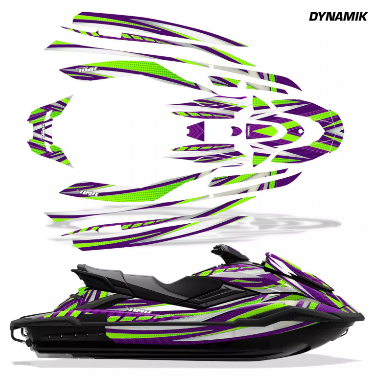 Dynamik Hintergrund = Lila, Designfarbe = Grün für Yamaha FX Cruiser SVHO 2019-2021