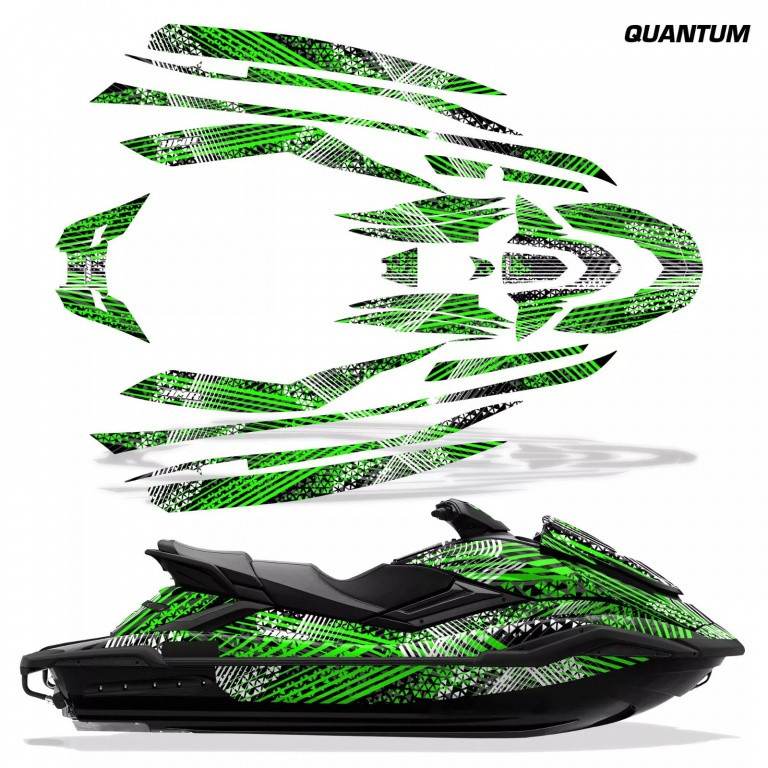 Quantum Hintergrund = Schwarz, Designfarbe = Grün für Yamaha FX Cruiser SVHO 2019-2021