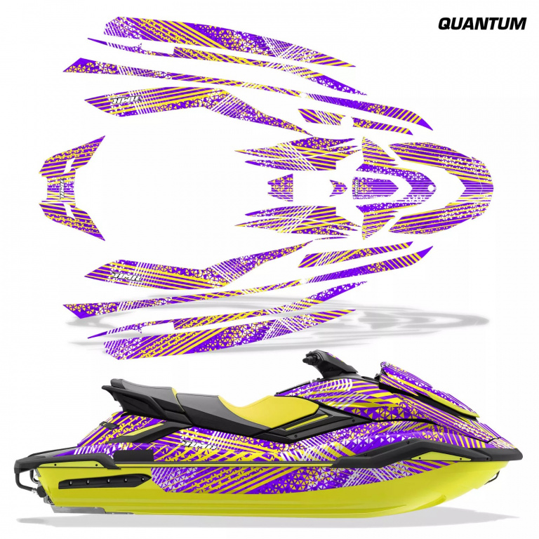 Quantum Hintergrund = Lila, Designfarbe = Gelb für Yamaha FX Cruiser SVHO 2019-2021