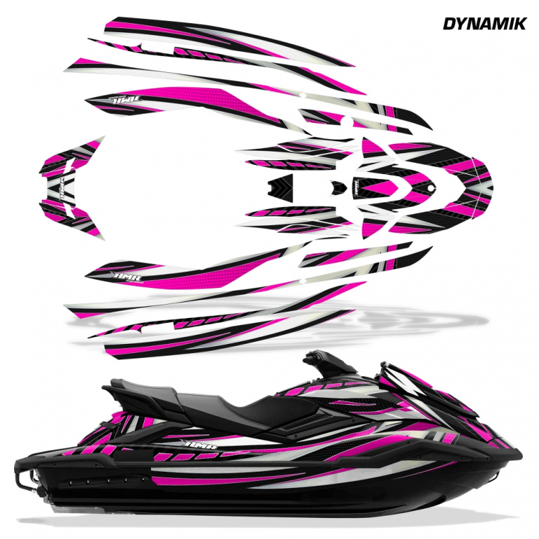 Dynamik Hintergrund = Schwarz, Designfarbe = Pink für Yamaha FX Cruiser SVHO 2019-2021