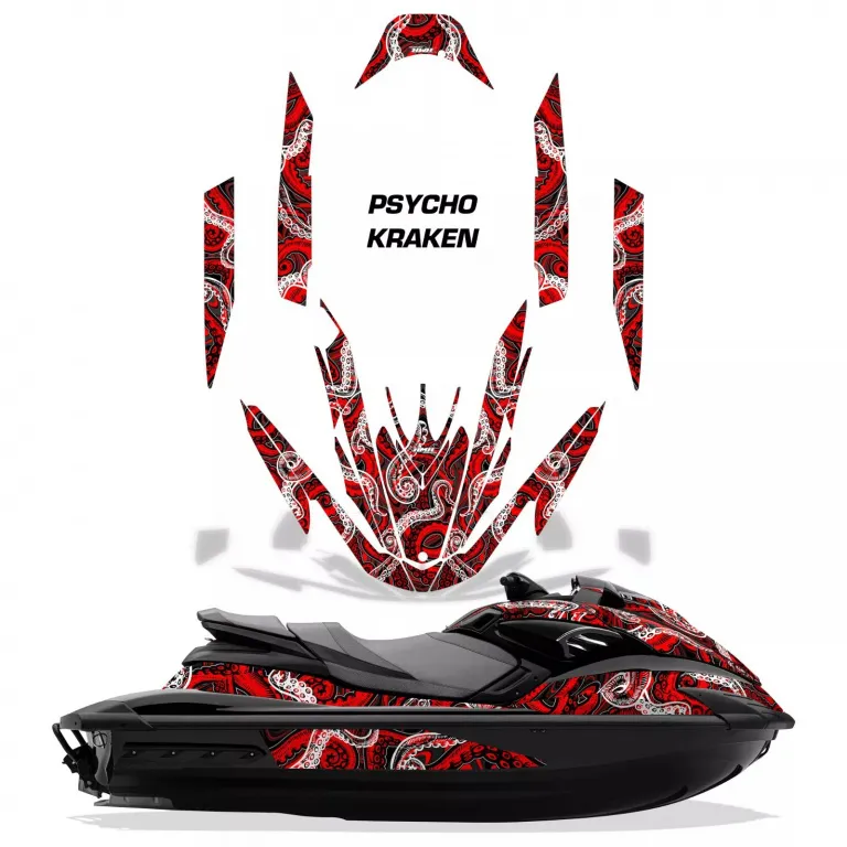 Psycho Kraken Background = Black, Design color = Red for Yamaha FZR 2009-2016