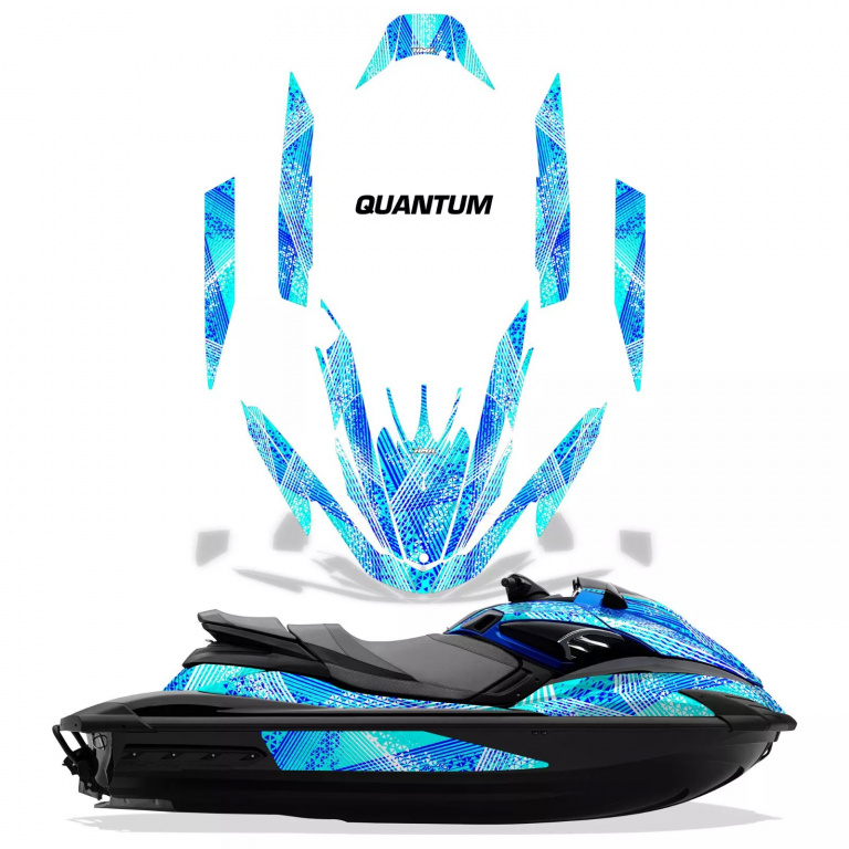 Quantum Background = Teal Blue, Design color = Blue for Yamaha FZR 2009-2016
