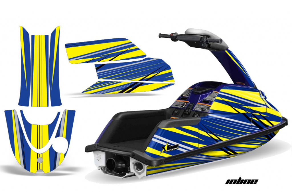 InLine Hintergrund = Blau, Designfarbe = Gelb für Yamaha Superjet (Runde Nase)