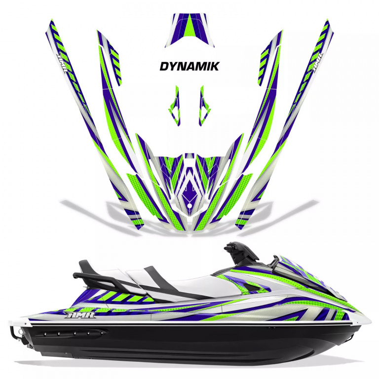 Dynamik Hintergrund = Blau, Designfarbe = Grün für Yamaha VX Cruiser/VX Deluxe 2015-2020