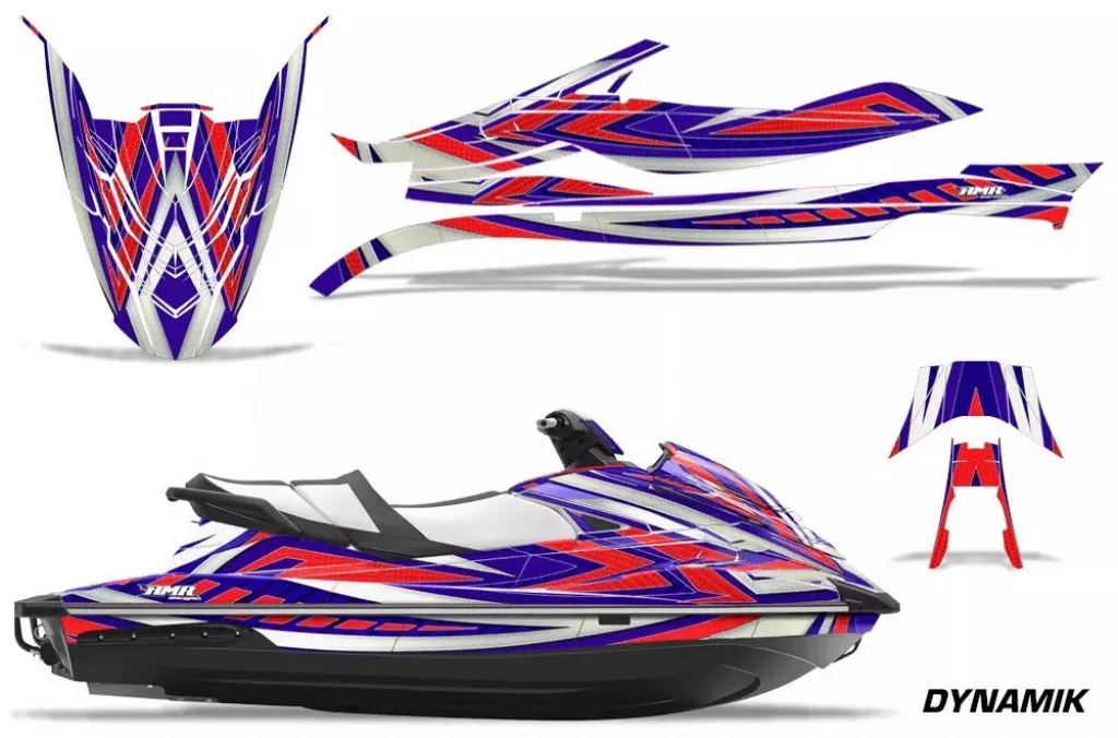Dynamik Background = Blue, Design color = Red for Yamaha WaveRunner GP 1800 17-20
