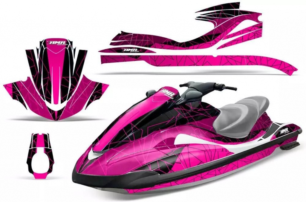 Geometrik Background = Black, Design color = Pink for Yamaha Wave Runner 2002-2005