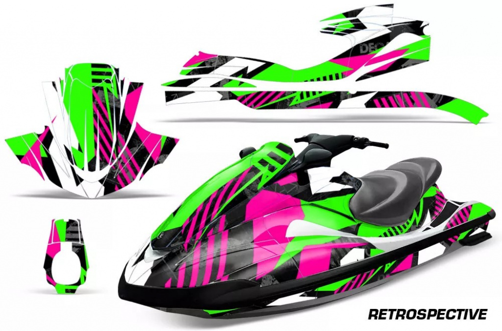 Retrospective Background = Pink, Design color = Green for Yamaha Wave Runner 2002-2005