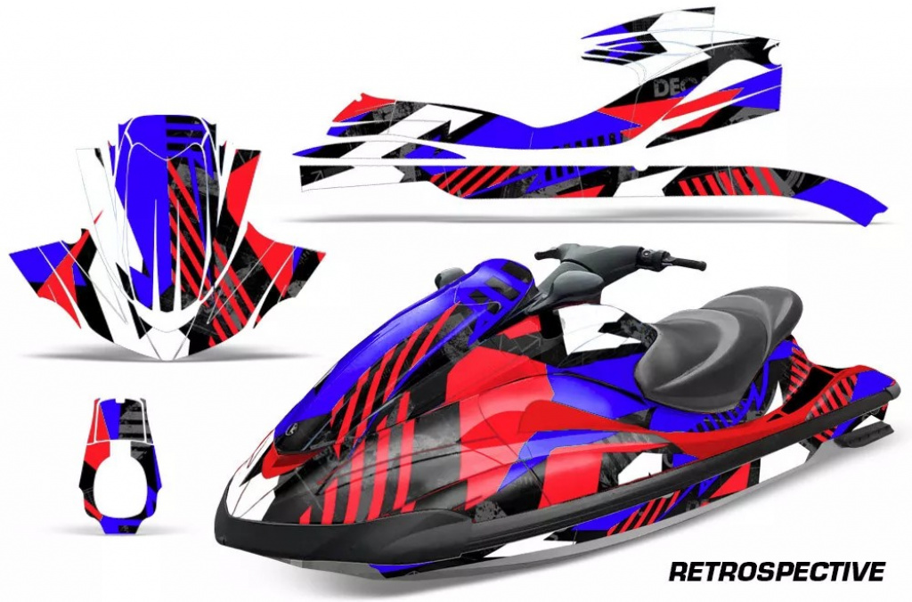 Retrospective Background = Red, Design color = Blue for Yamaha Wave Runner 2002-2005