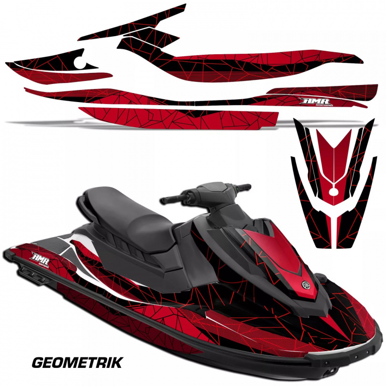 Geometrik Background = Black, Design color = Red for Yamaha Wave Runner EX Deluxe 17-20