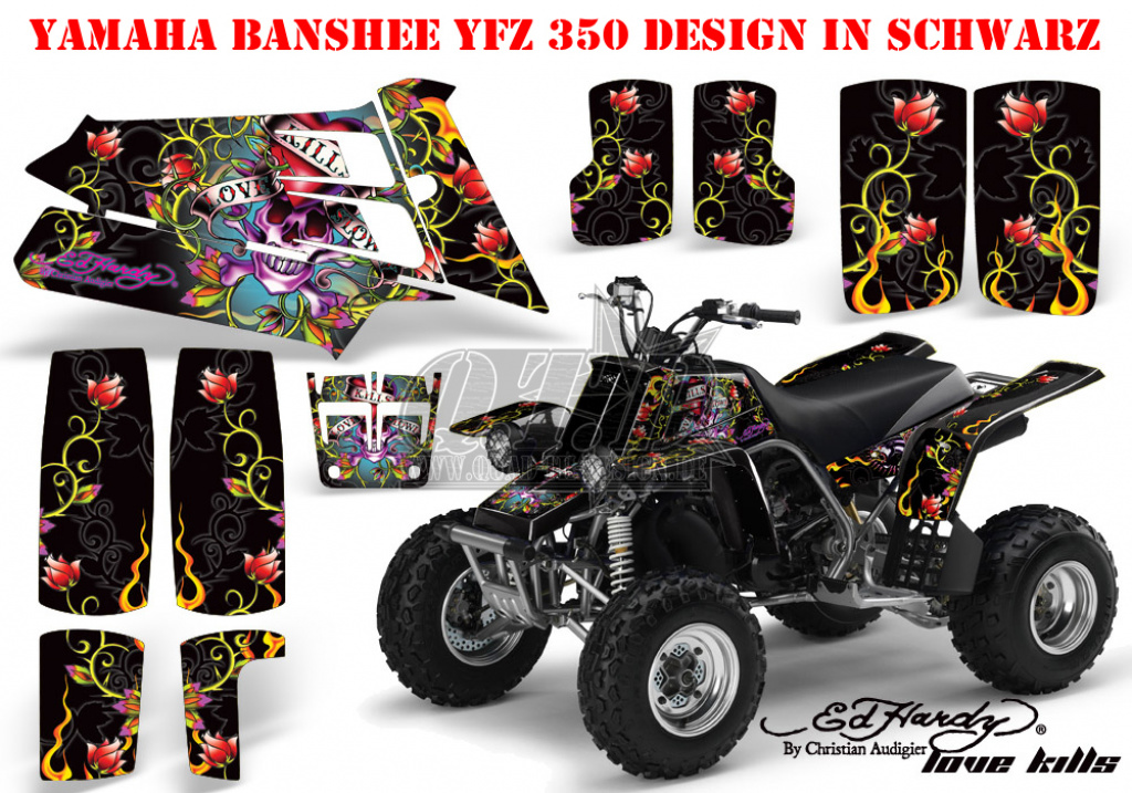 Ed-Hardy - LoveKills Schwarz für Yamaha Banshee YFZ 350