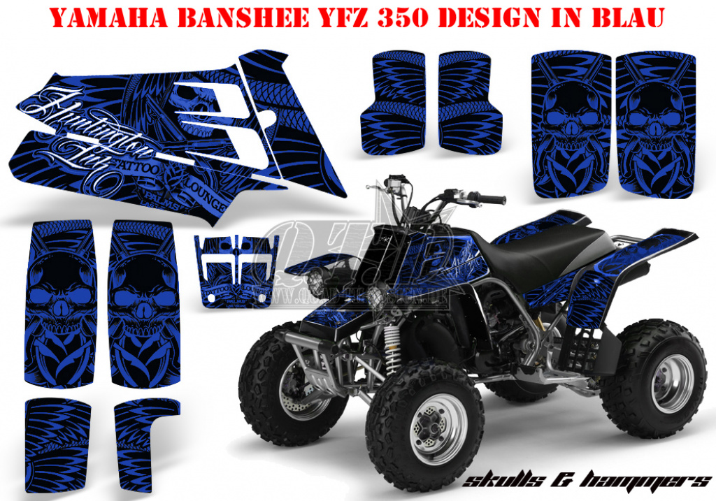 Skulls N Hammers Blau für Yamaha Banshee YFZ 350