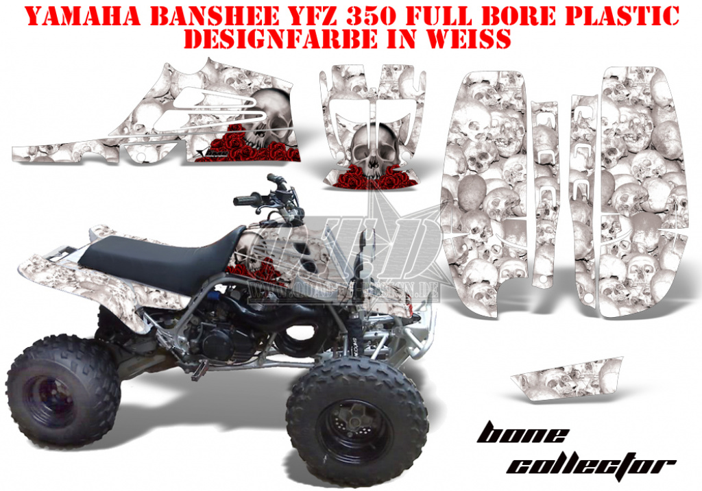 Bone Collector Weiß für Yamaha Banshee YFZ 350 Full Bore
