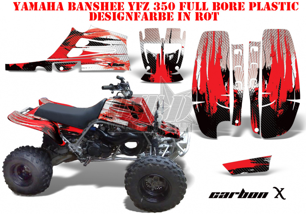 Carbon-X Rot für Yamaha Banshee YFZ 350 Full Bore